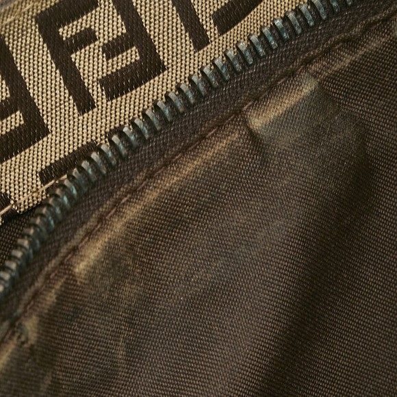 Fendi Zucchino Mamma Bucket One Shoulder Bag Handbag Beige Brown Canvas Leath... - Picture 5 of 11